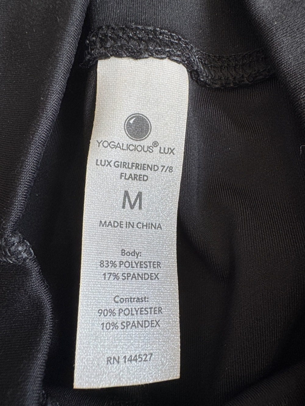 Yogalicious Black Lux Girl Friend 7/8 Flared Pants with Front Slits Sz M - Picture 4 of 9